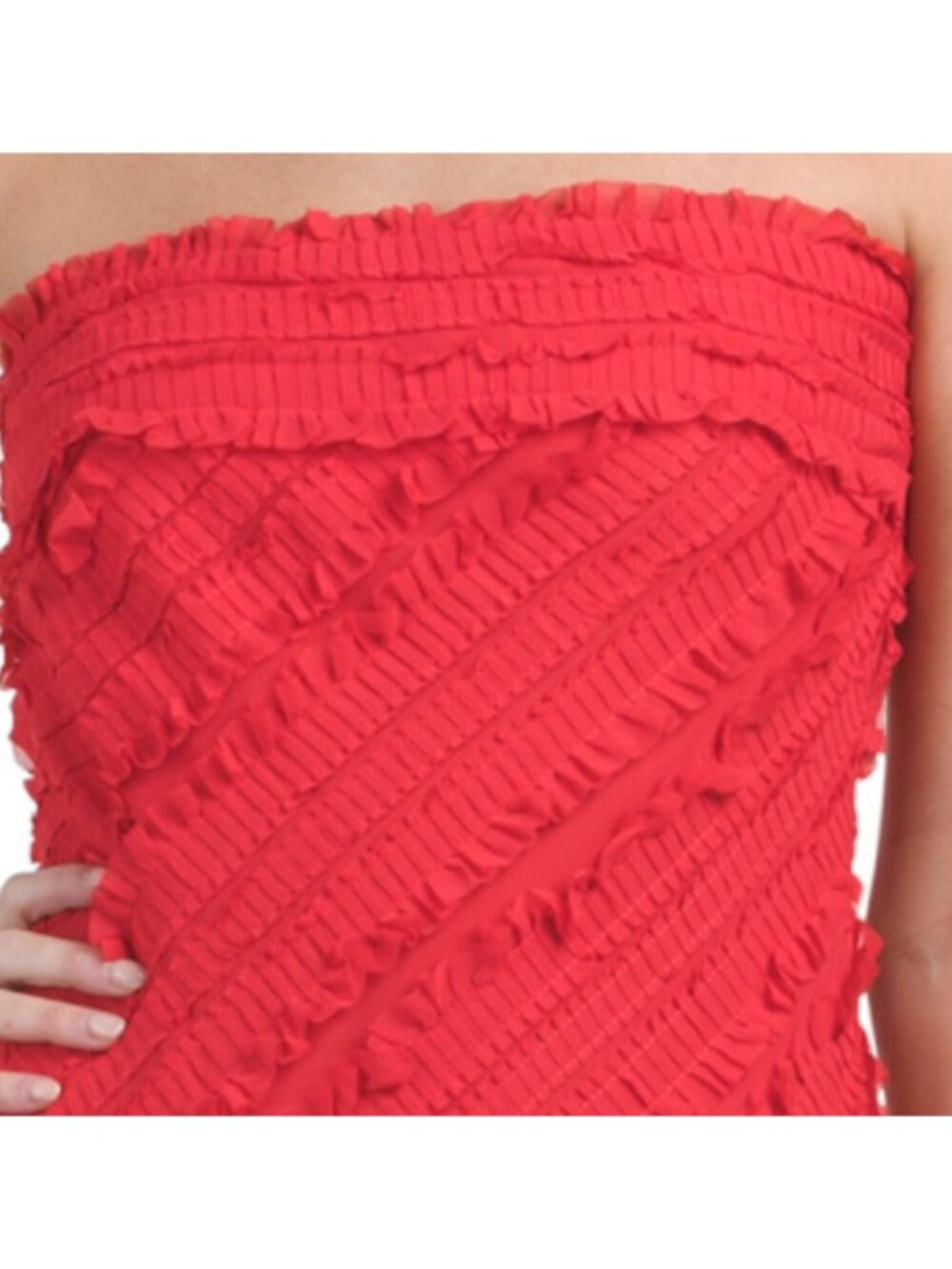 ENDLESS ROSE Red Strapless Ruffled Maxi Dress - Picture 3 of 4